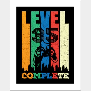 35th Birthday Level 35 Complete Gamer Gift Posters and Art